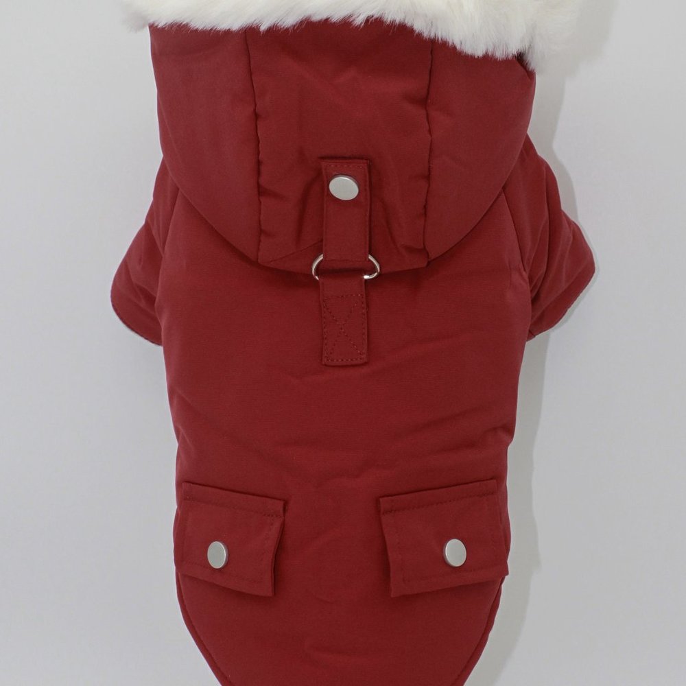 Petzzi Pet Dog Puppy Clothes Winter Insulated Coat Jacket Alexander Dark Red - Picture 8 of 9